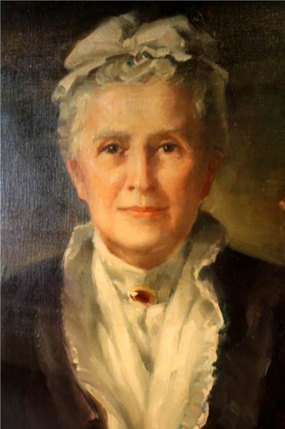 a painting of the first lady as an older woman with white hair