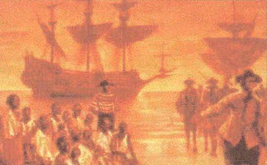 Image depicting the arrival of the first Africans to English North America