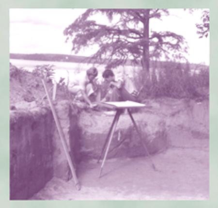 Virginia Harrington at Jamestown archeological site