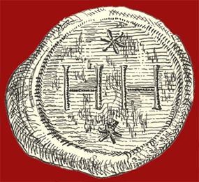 sketch of a wine seal unearthed at Jamestown