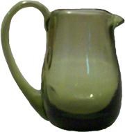 Green glass Creamer