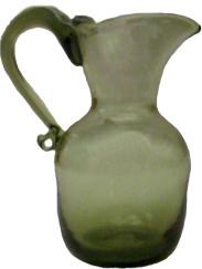 Green glass pitcher