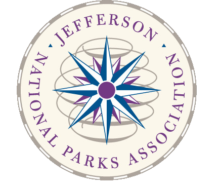 A circular logo with Jefferson National Parks Association written on the outside