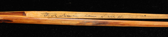 Titian Ramsay Peale's name on wooden tweezers