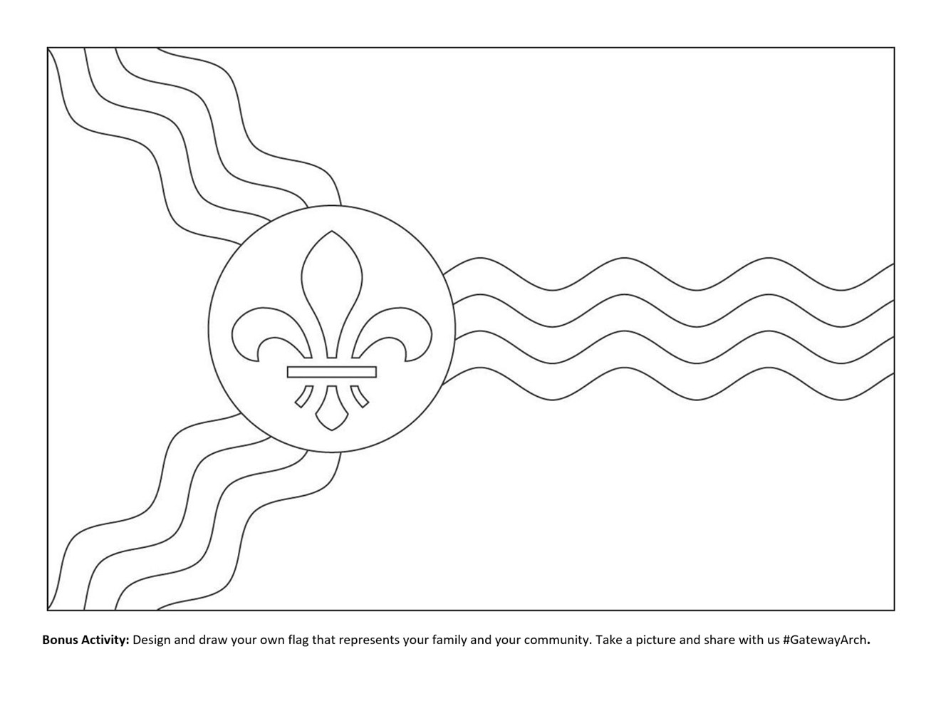 Flag of St. Louis to color