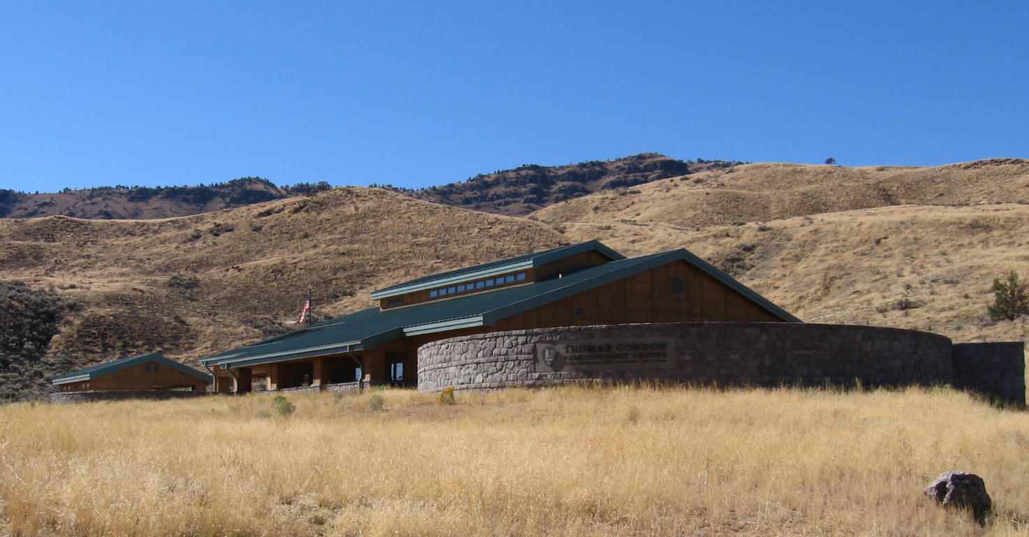 The visitor center building at the Sheep Rock Unit