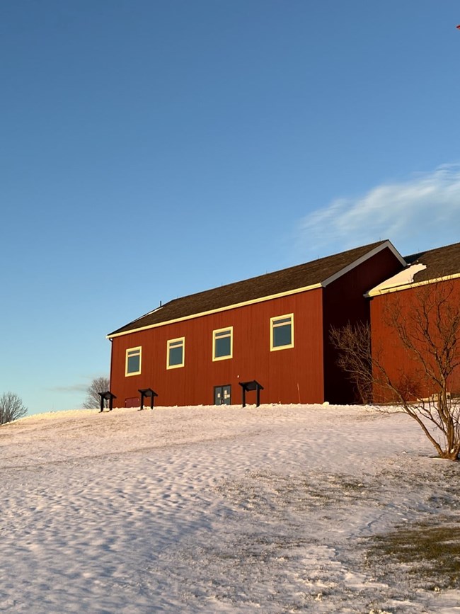 Visitor Center with snow