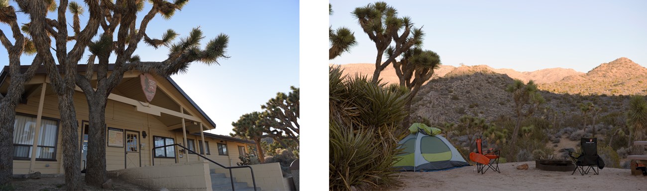 Black rock visitor center building andcampsite.