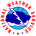 National Weather Service logo with a stylized lightning bolt and clouds