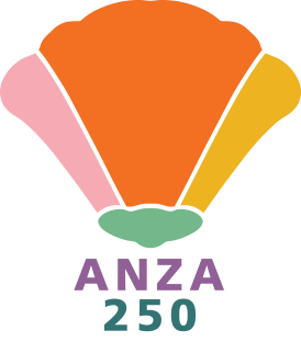 Stylized poppy flower and Anza 250 text