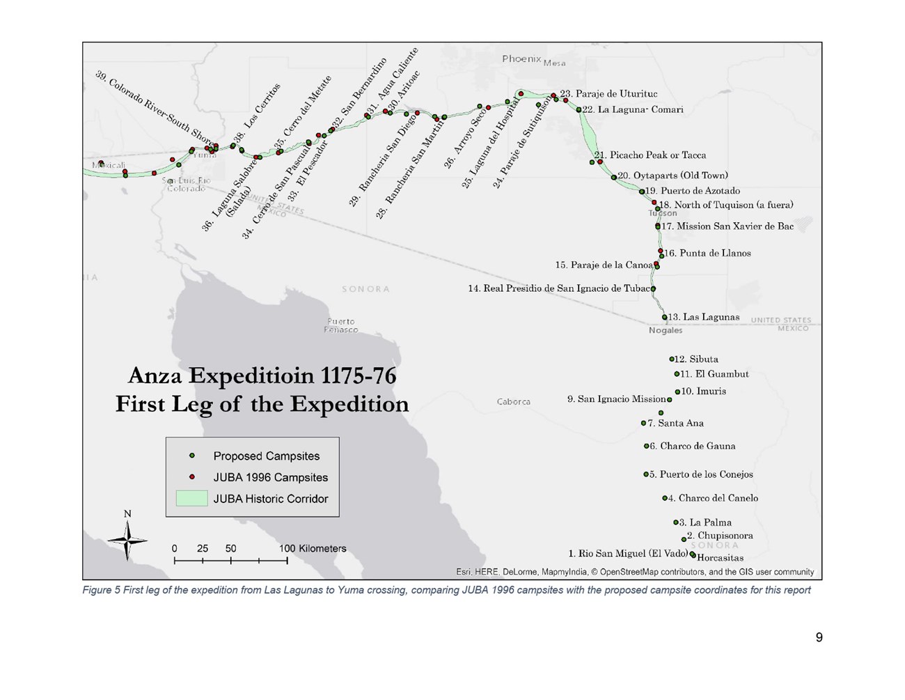 Map Figure 5, First Leg of Expedition.