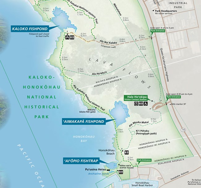 Map of Kaloko-Honokōhau National Historical Park