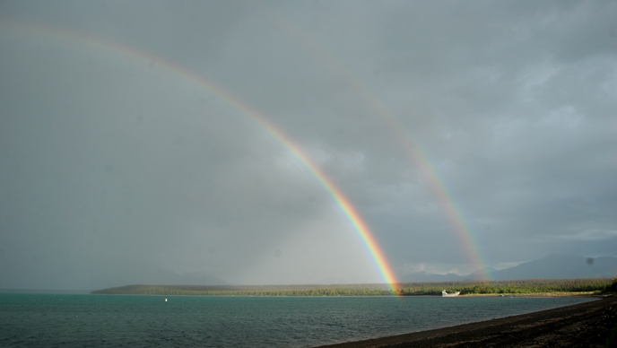 Rainbow over Naknek Lake
