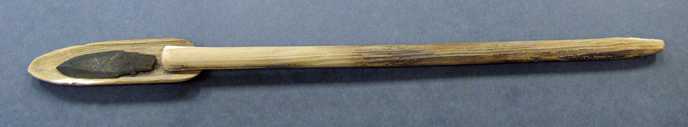 spear point, sheath and shaft