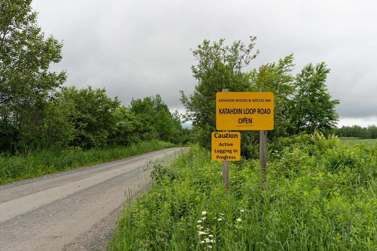 KAWW Loop Road sign displayed on "open." Green trees can be seen in the background.