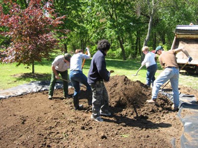 Working in the park