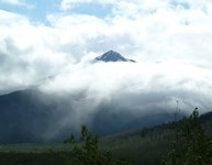 Clouds cover a lonely peak near Exit Glacier. NPS / Katie Peck
