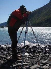 NPS staff conducting research at Holgate Glacier.