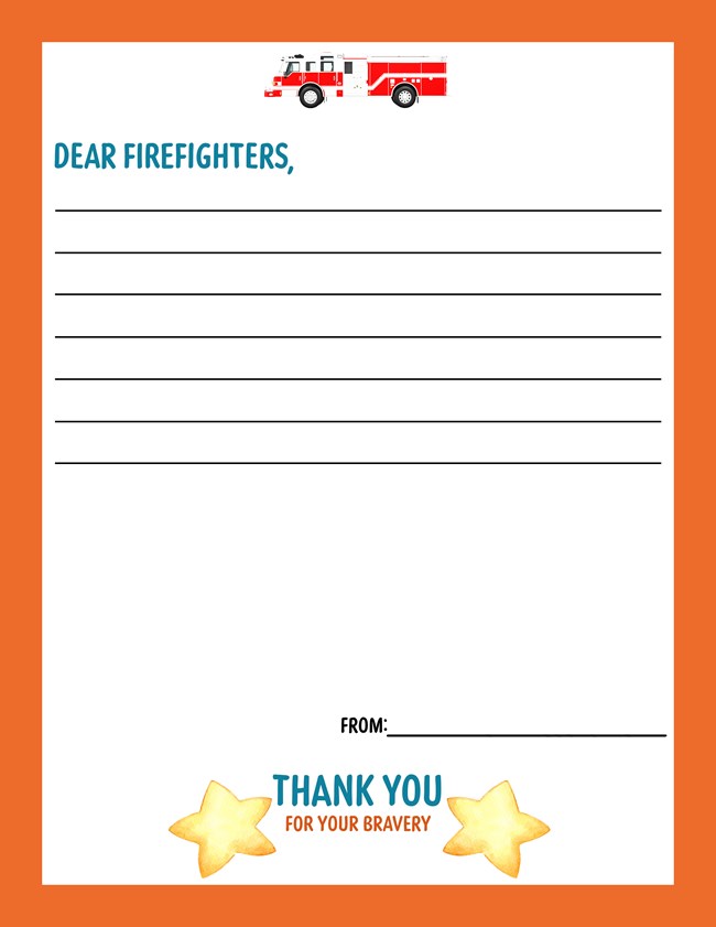 Blank letter template to a firefighter