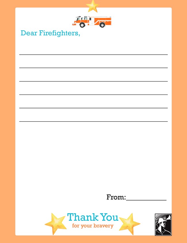 Blank letter template to a firefighter