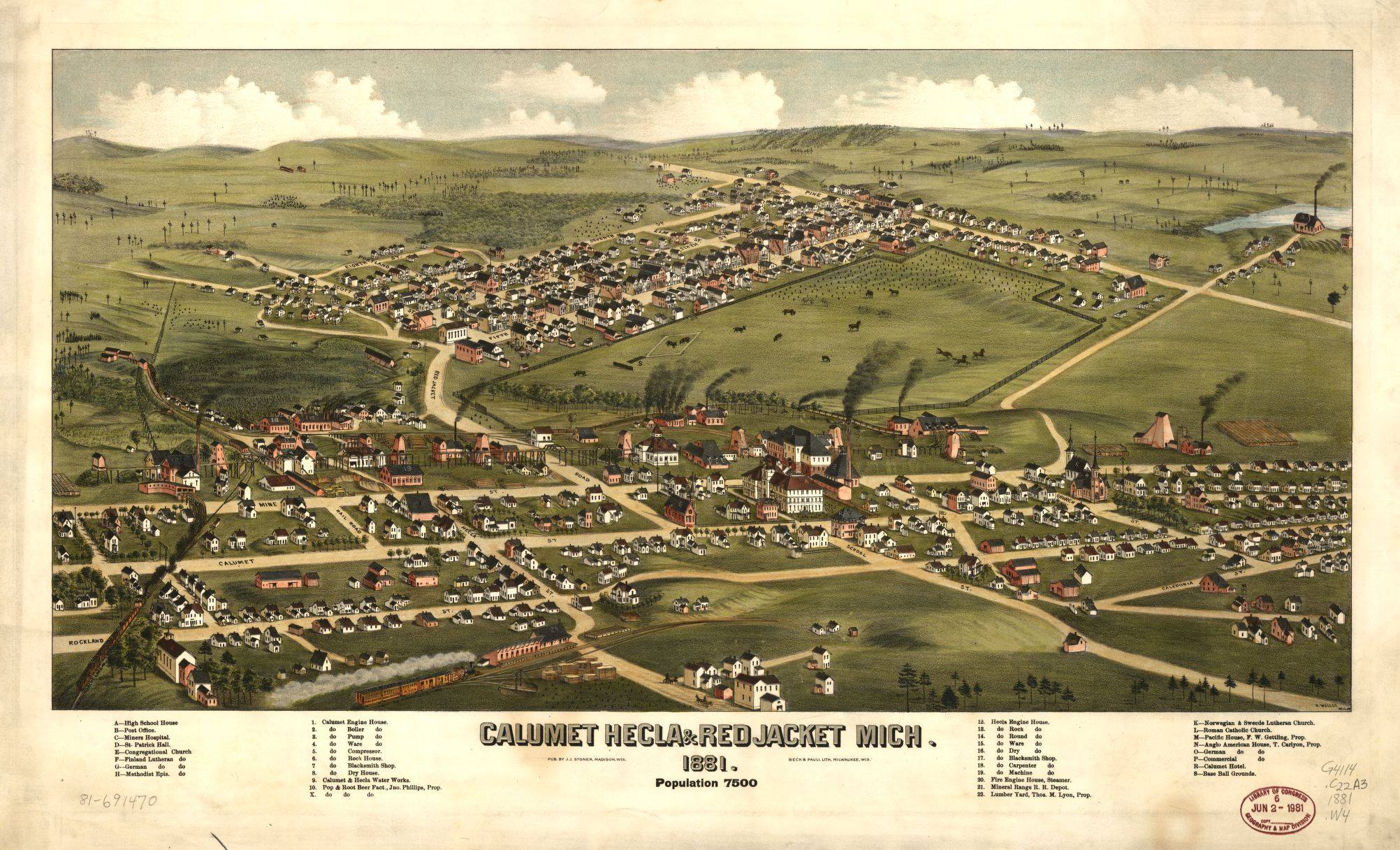 Artist's rendition of Calumet in 1881