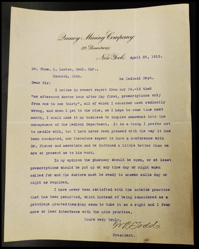 A historic document from the MTU Archives.