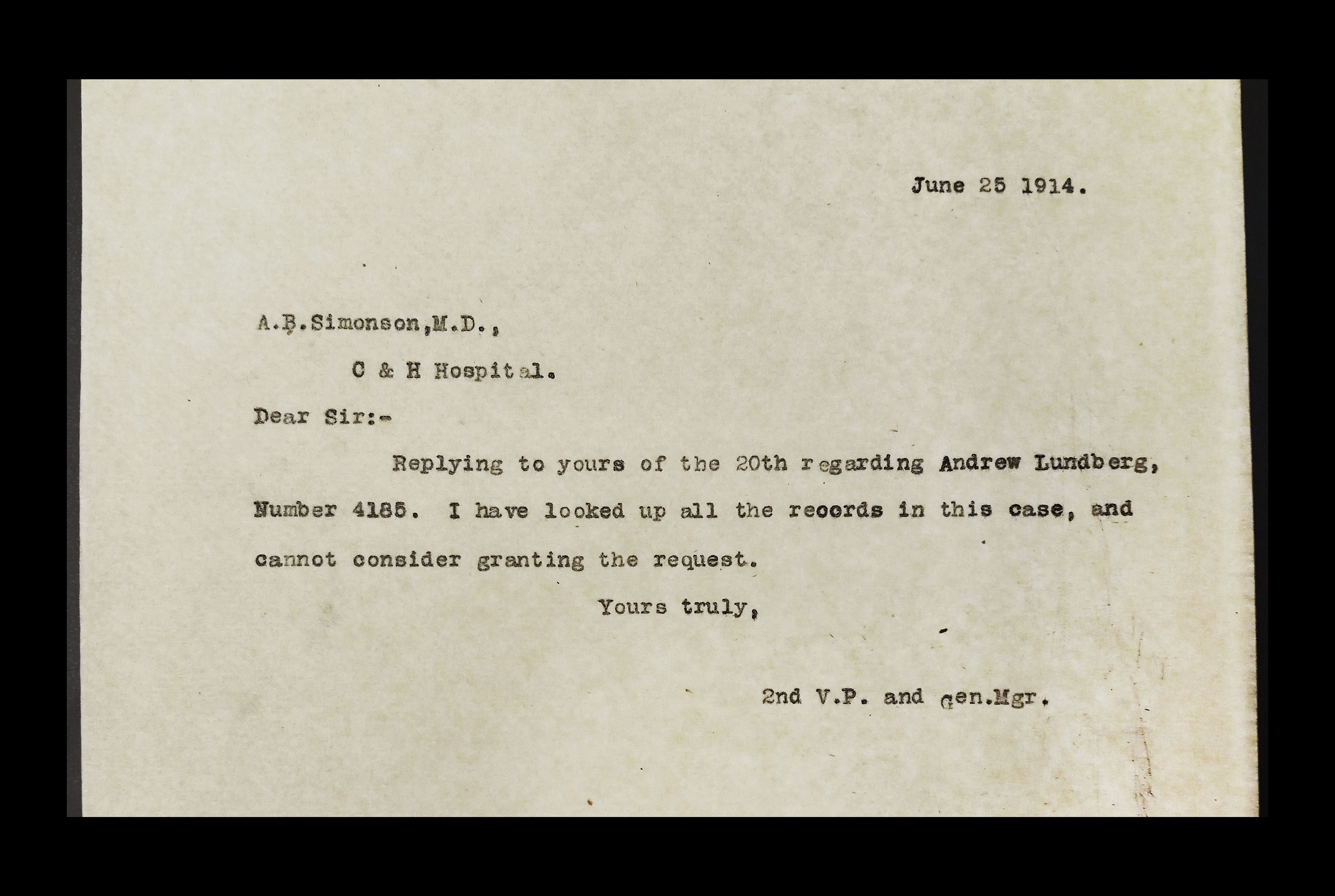 A historic document from the MTU Archives.