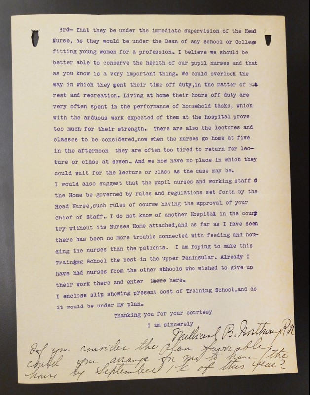 A historic document from the MTU Archives.