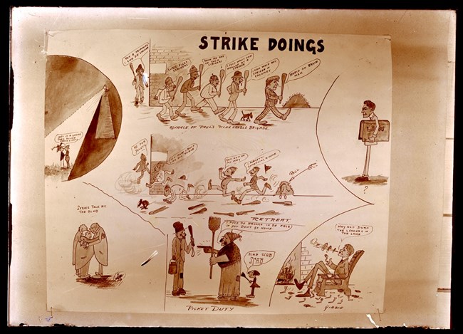 Keweenaw NHP, Foster, Photographs, GP#143, Strike Cartoon, 1913