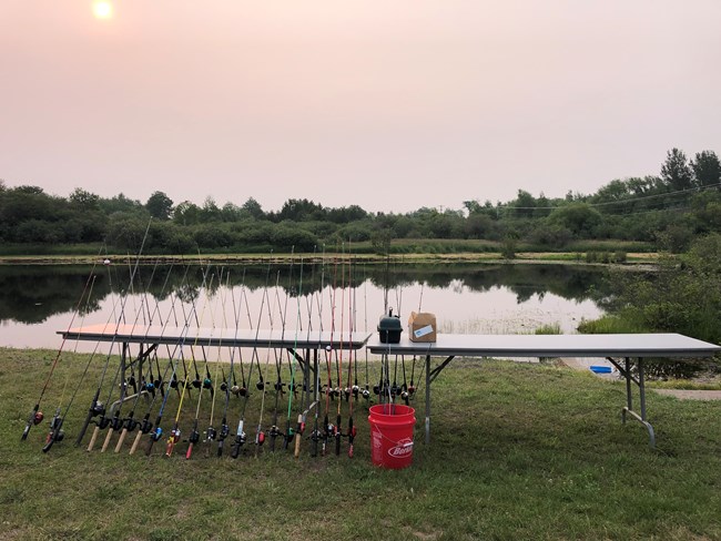 Fishing Poles at Swedetown Pond