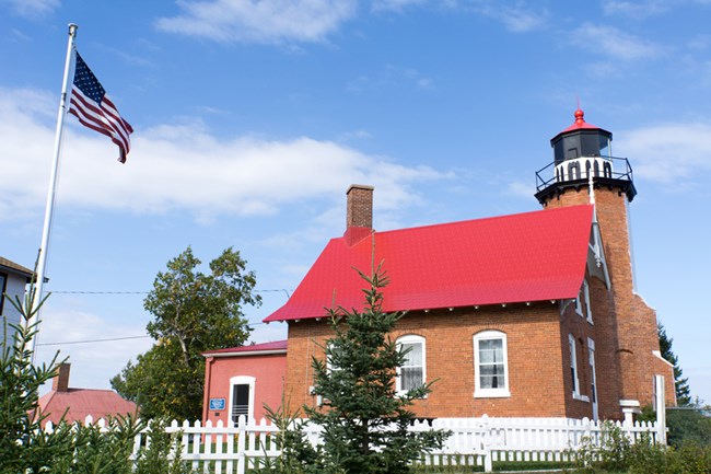 Eagle Harbor Lighthouse in summer