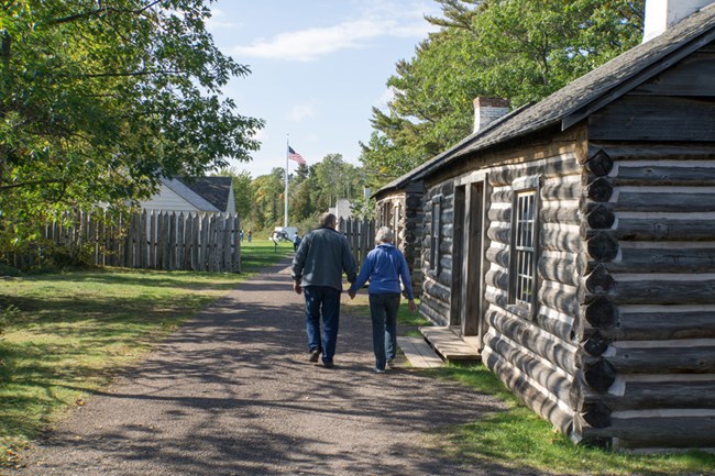 Visitors explore Fort Wilkins Historic State Park