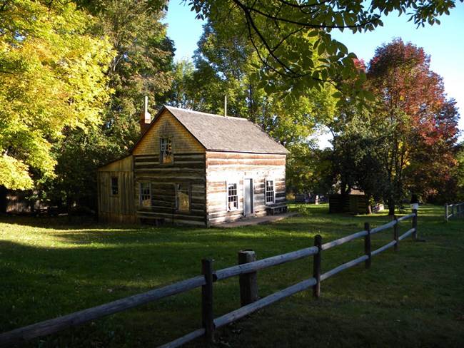 Log cabins at Old Victoria
