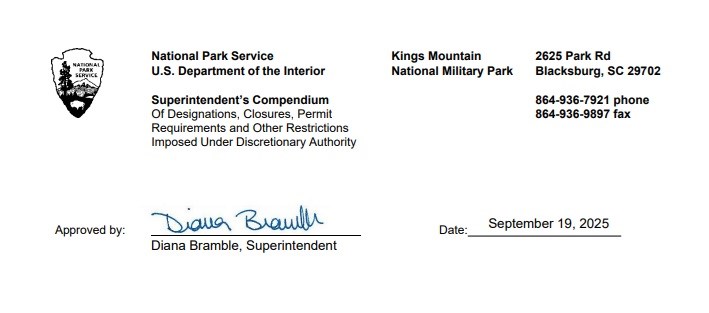 Superintendent's Signature Kings Mtn