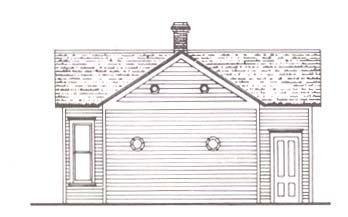 Line drawing of a house building