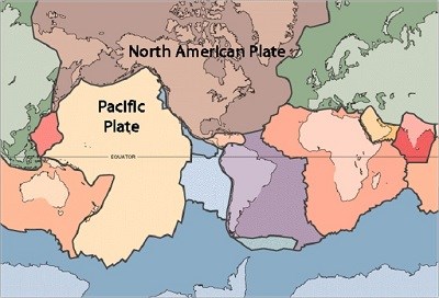 Map of the Earth's tectonic plates