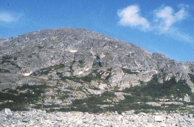 Rocky, domed mountain