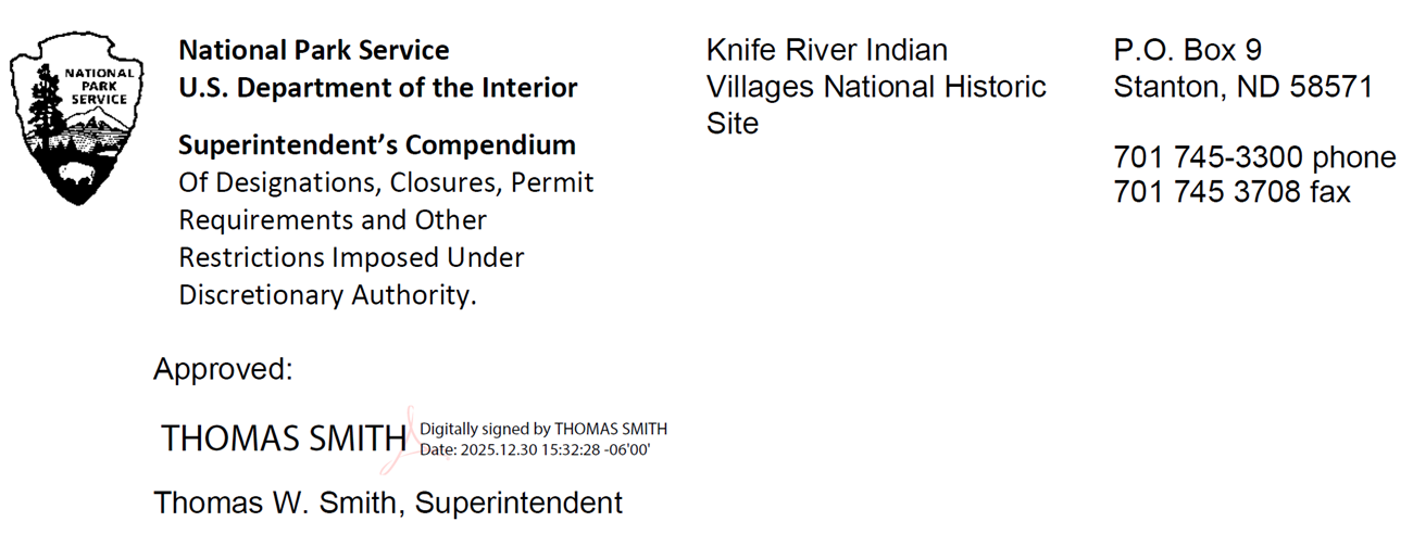 KNRI Compendium header with the signature of superintendent Thomas W. Smith.