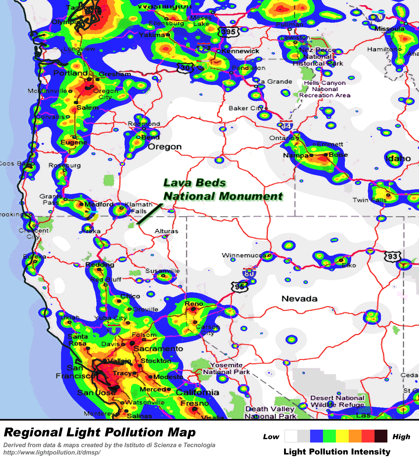 Light Pollution Map - Right Click and "Save Target As"