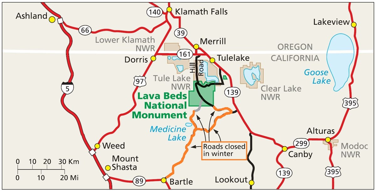 map showing winter road closures