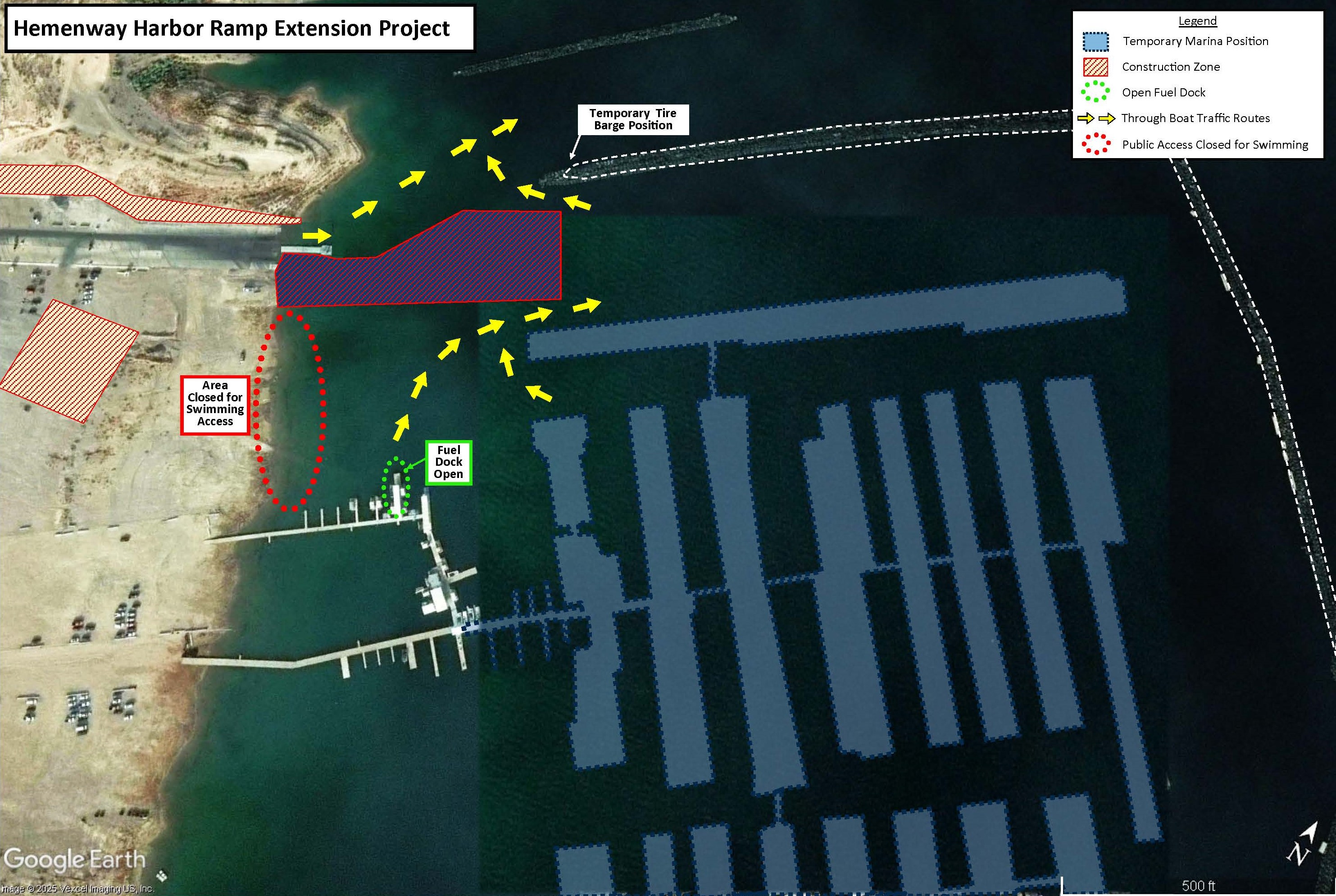 Hemenway Harbor boat launch project area and marina