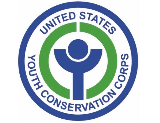 Blue and green logo that reads United States Youth Conservation Corps