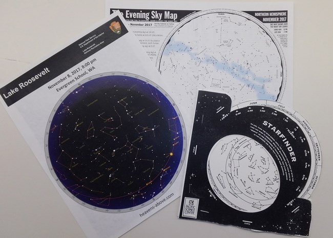 Star charts and planisphere used in Constellation Connections program