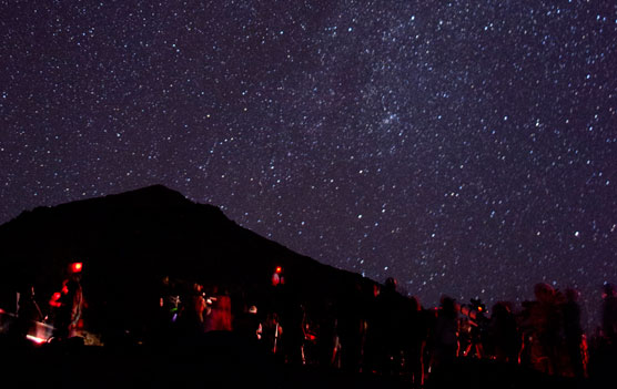 Visitors discover Lassen's dark night sky at the Bumpass Hell parking area