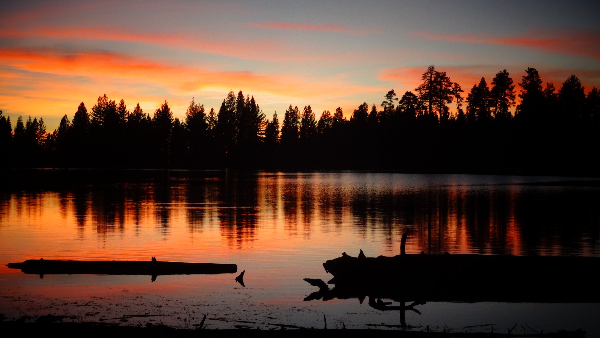 Manzanita Lake at sunset