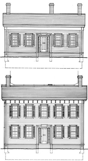 Lincoln Home, 1839 (top) and 1860 (bottom)