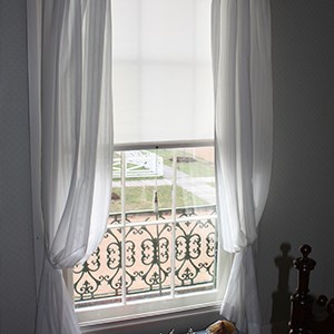 White thin curtains