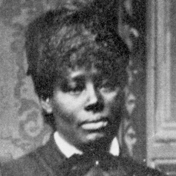 Portrait of African American woman with short, dark hair
