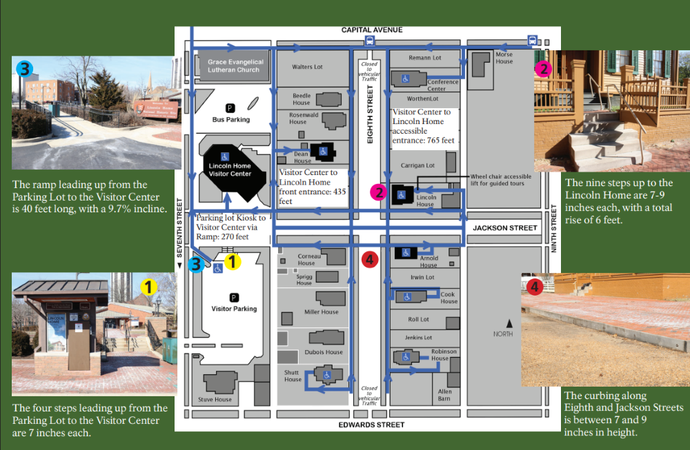 An overview map of Lincoln Home with blue lines indicating access points.