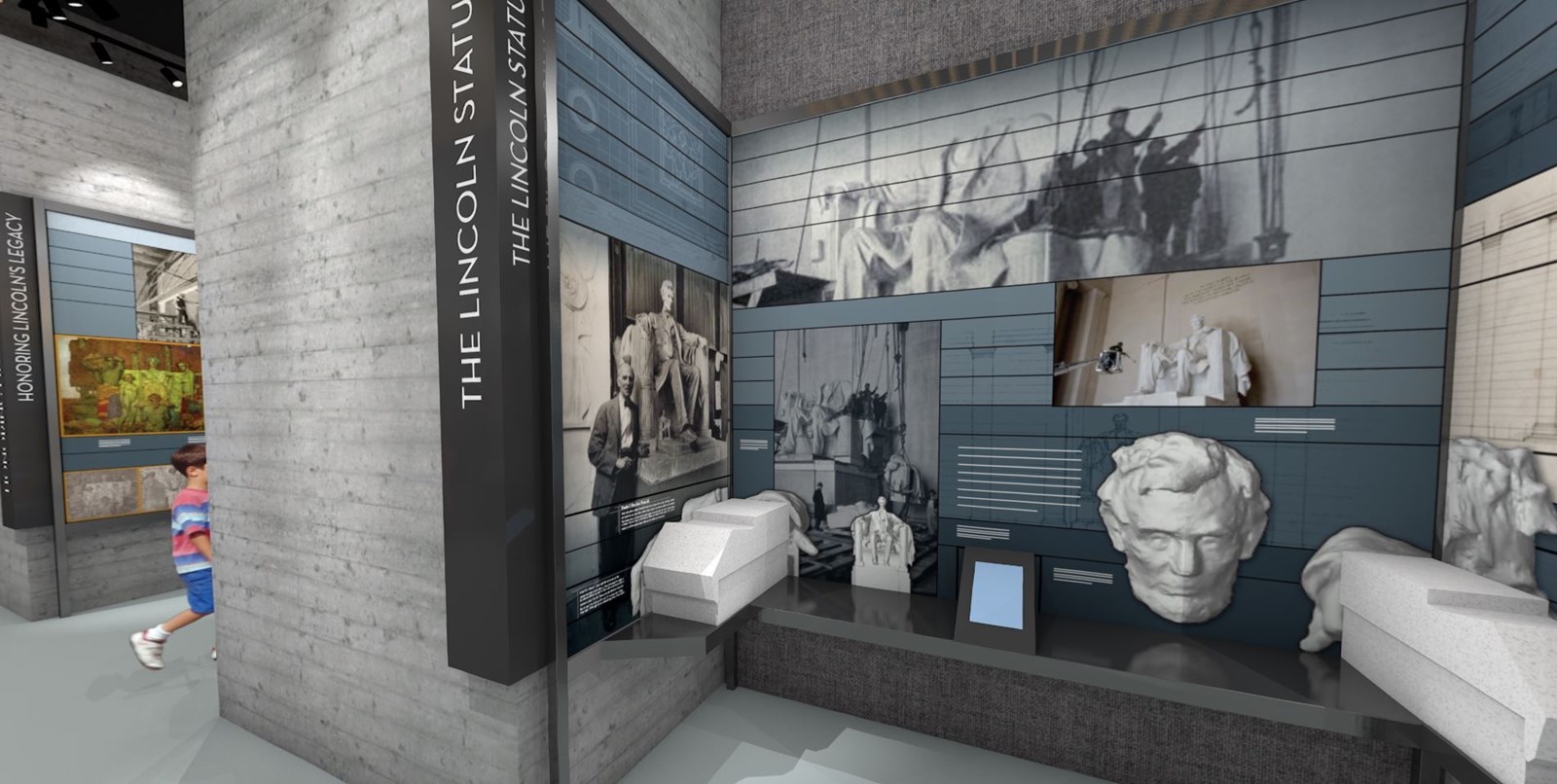 Rendering of the Lincoln Memorial Undercroft Museum exhibit beneath the Lincoln Memorial in Washington DC